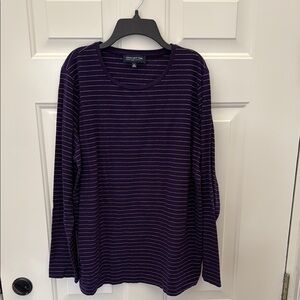 Purple Striped Long Sleeve Top